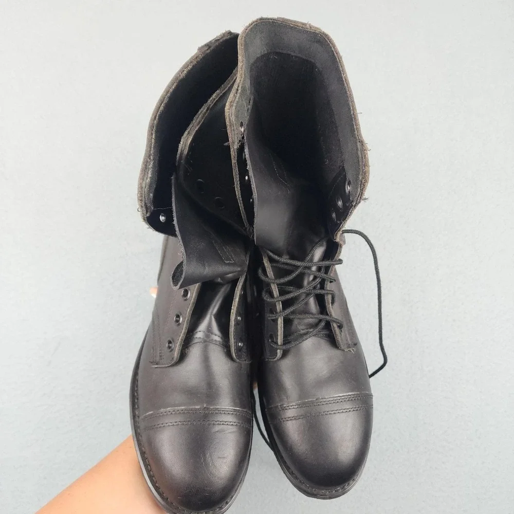 Vintage Bilt Rite Steel Toe Combat Boots Mens Size 7R Black Leather ANSI 1991